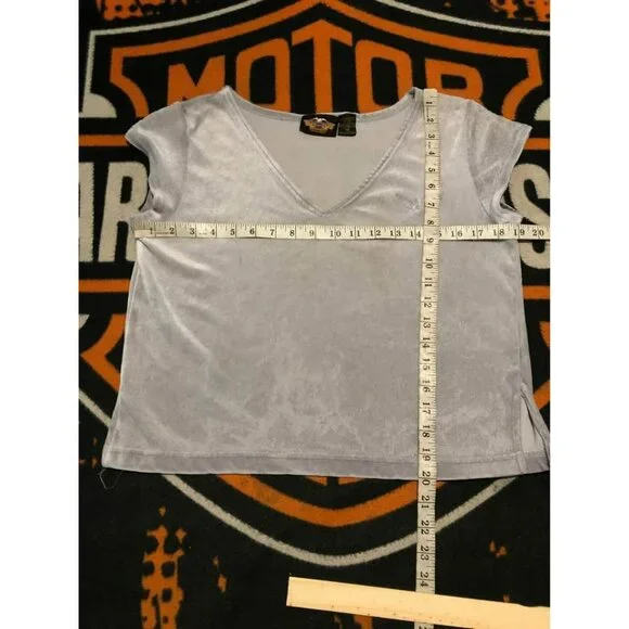VTG 90s Harley-Davidson T-shirt Medium Women, Embroidery, Velvet Fabric - Picture 5 of 5